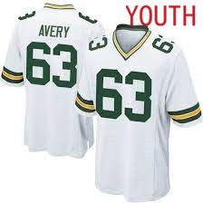 Youth Green Bay Packers 63 Josh Avery White Nike Limited Player NFL Jersey
